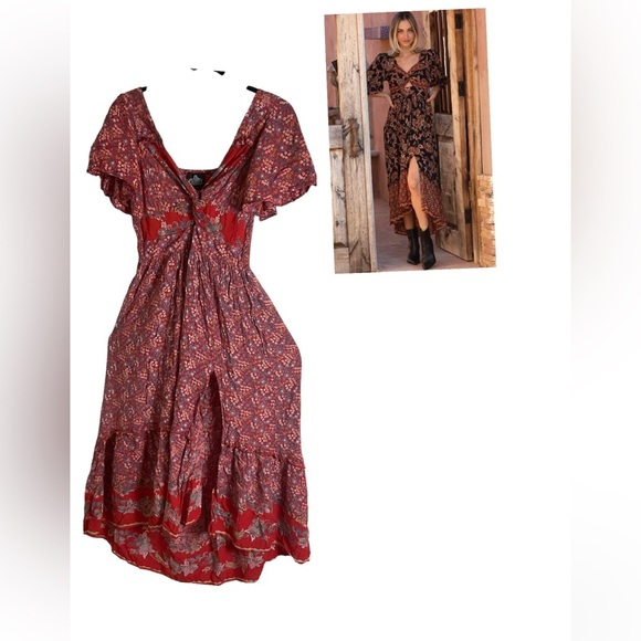 Angie TWIST FRONT MAXI DRESS W SLIT size Large - Picture 1 of 16